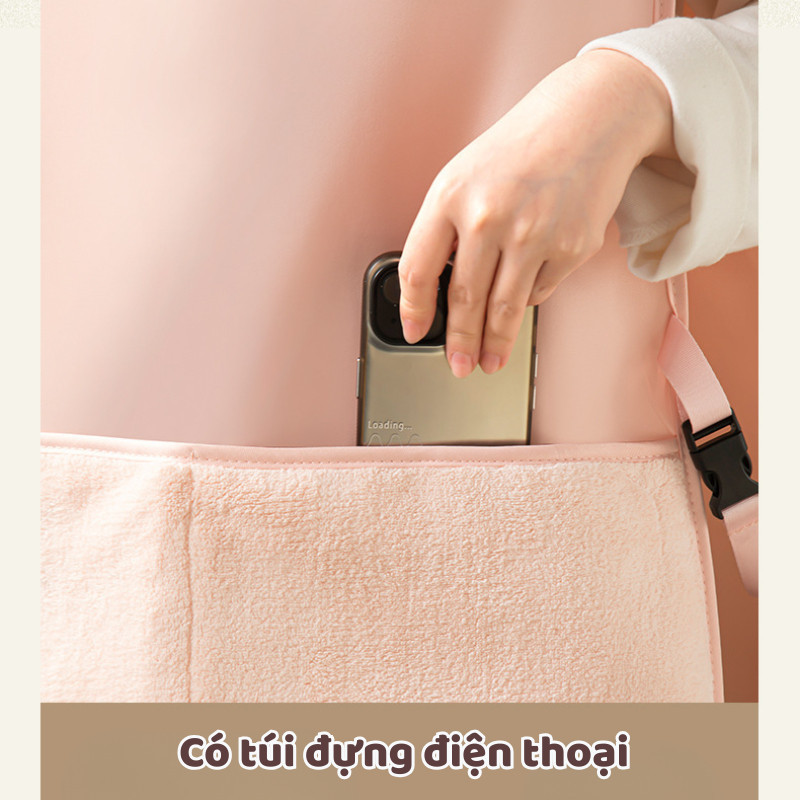 Tạp Dề Chống Thấm Có Túi Lông Lau Tay Tiện Lợi, Tạp Dề Bếp Họa Tiết Dễ Thương Cho Gia Đình
