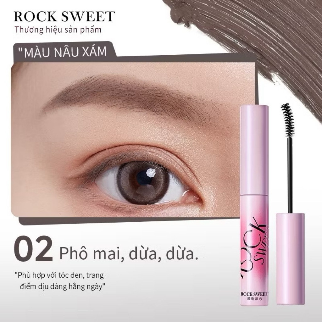 Mascara lông mày ROCK SWEET Eyebrow Tint Rock Sweet gel mịn lì giữ màu lâu không lem chống nước 3.5g