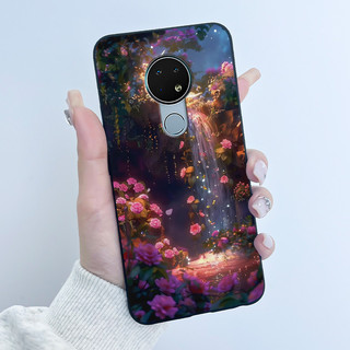 Ốp Lưng TPU Mềm Đen Cho Nokia 7.2/6.2, Họa Tiết Thỏ Tình Yêu, Silicon Bảo Vệ Mặt Sau