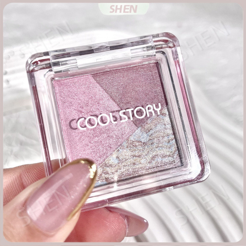 Một Bảng Trang Điểm COOLSTORY Nướng Phấn Mắt 3 Màu Ngọc Trai Matte Primer Làm Sâu Sáng Trang Điểm Phấn Mắt Bảng