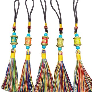 Mặt dây chuyền ô tô Phong cách Tây Tạng Đồ trang trí xe hơi Tua Rua Đồ trang trí Túi nội thất Chìa khóa Khu vực treo Quà tặng Văn hóa Phật giáo S6G4