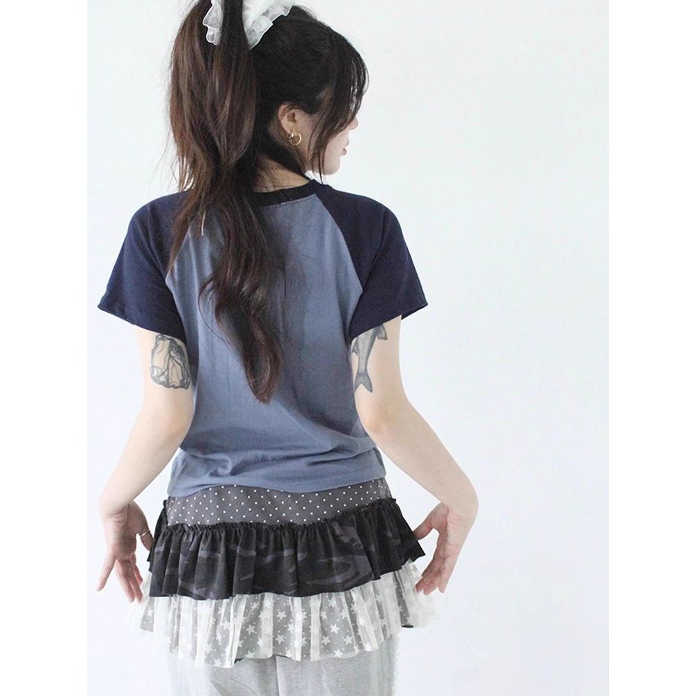 Milyfashion Váy Ngắn Chữ A Mùa Xuân, Phong Cách Y2K Chấm Bi