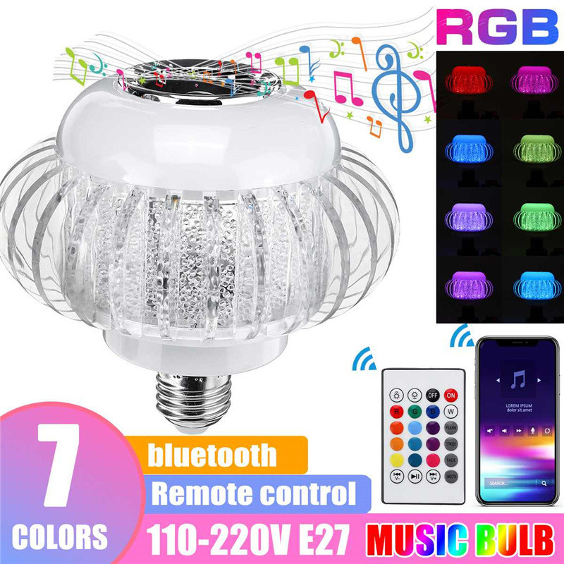 Bóng đèn LED âm nhạc nhiều màu sắc, đổi màu, điều khiển từ xa, ánh sáng sân khấu