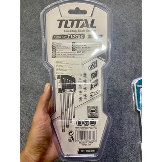 Bộ lục giác vặn ốc Total THT106391 - THT106292 loại dài đầu bi, đầu bông 9 món loại đẹp chịu lực tốt