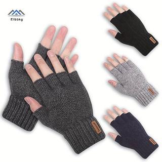 ELBBKG Dệt Kim Thi Nhiệt Nửa Ngón Găng Tay Nam Nữ Mùa Đông Ngoài Trời Lái Xe Ngón Găng Tay Màn Hình Cảm Ứng Găng Tay Mới