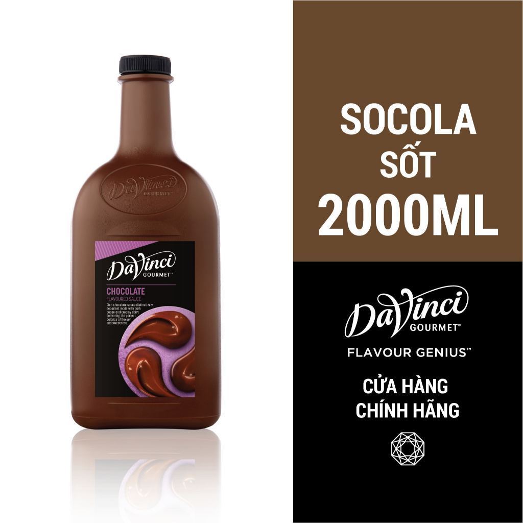 Sốt Socola Đen Davinci Chai To 2L Hương Vị Socola Đen Nguyên Chất Đậm Đà Thơm Ngon