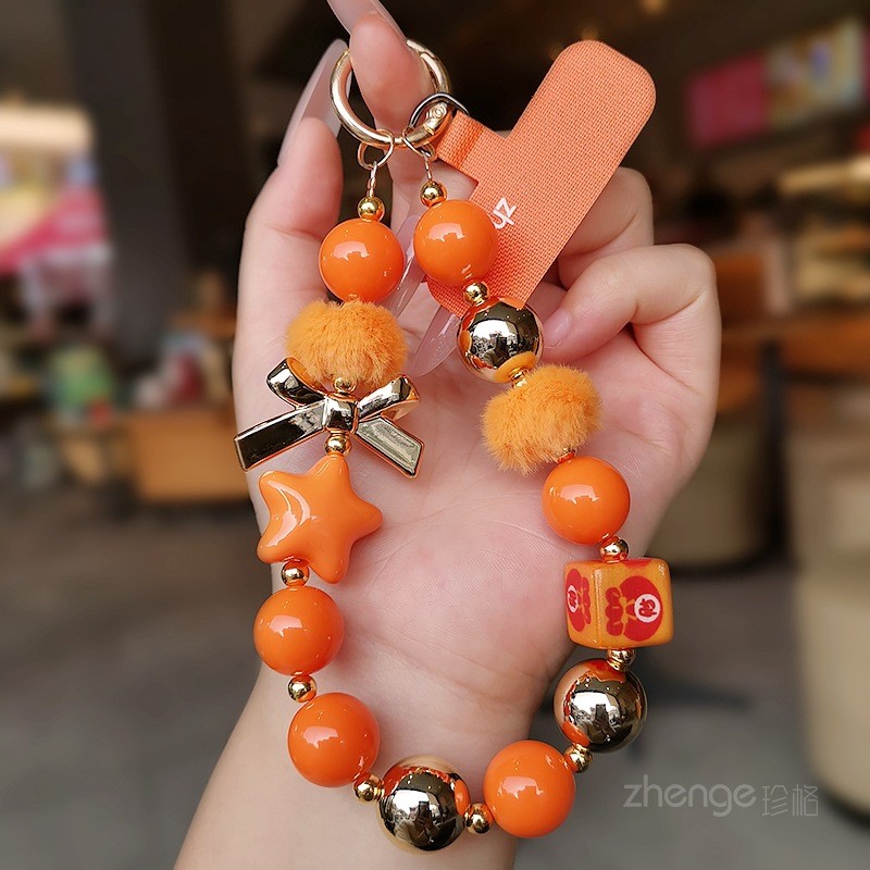 Dây Điện Thoại Di Động Đính Hạt Mặt Dây Cổ Tay Nữ Nơ Tròn Hạt Trang Sức Dây Chuyền Đẹp Trai Niche Tinh Tế Cao Cấp Phong Cách Ngắn