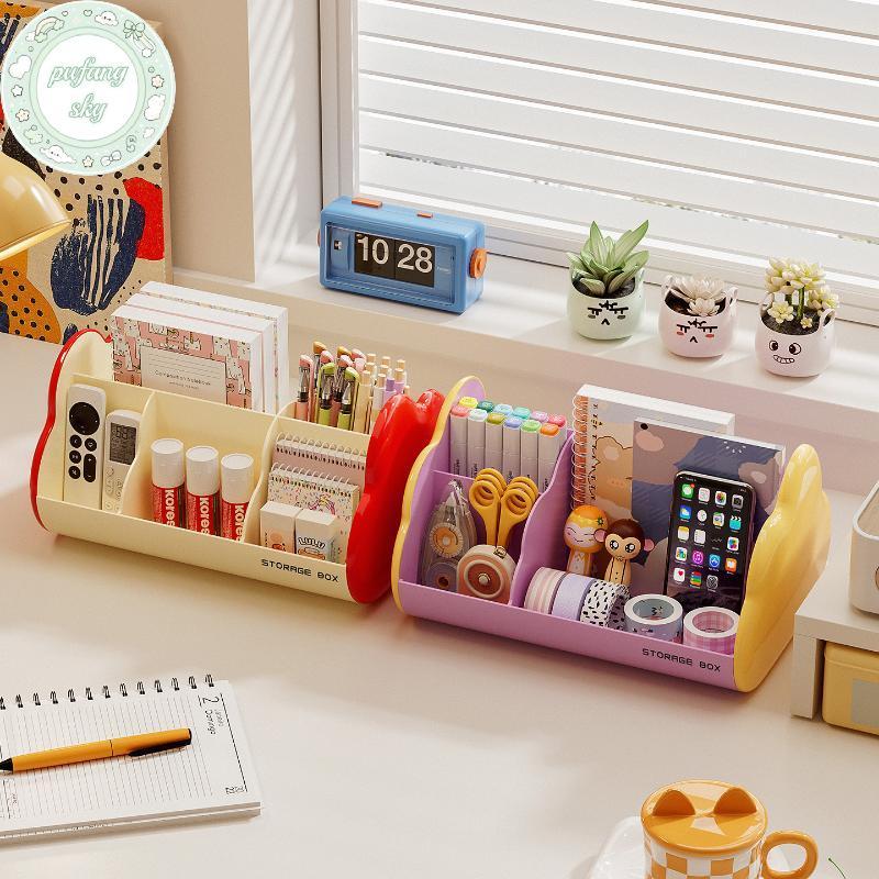 PUSKY Di Động Nhựa Để Bàn Hộp Bảo Quản Bàn Học Sinh Văn Phòng Phẩm Phân Loại Lưu Trữ Ra Trang Điểm Hộp Bảo Quản VN
