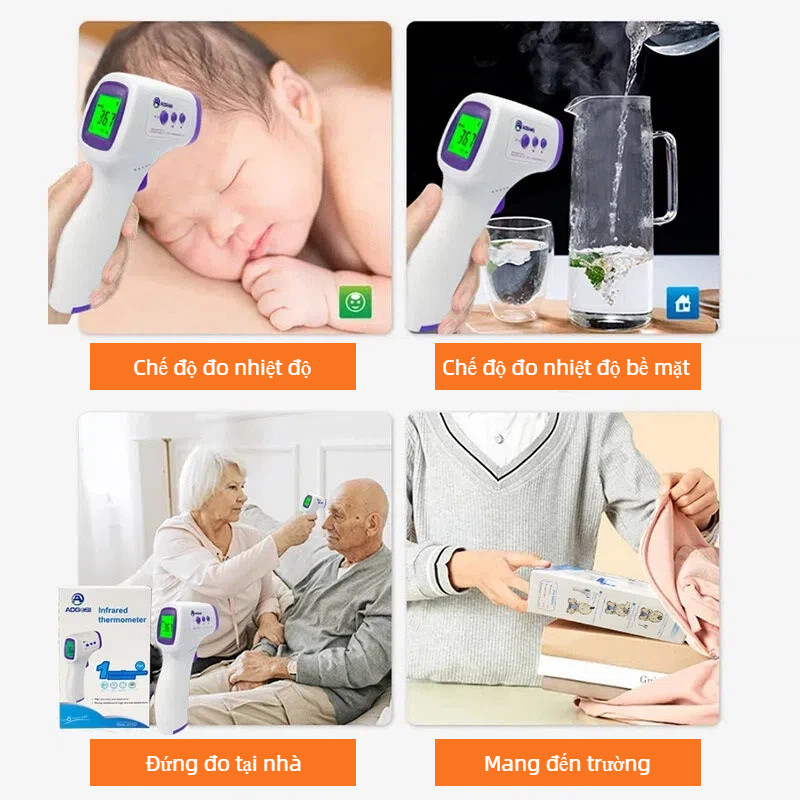 Nhiệt Kế Hồng Ngoại Y Tế - Đo Trán Không Tiếp Xúc, Chính Xác ±0.2°C,Dùng Cho Gia Đình & Văn Phòng