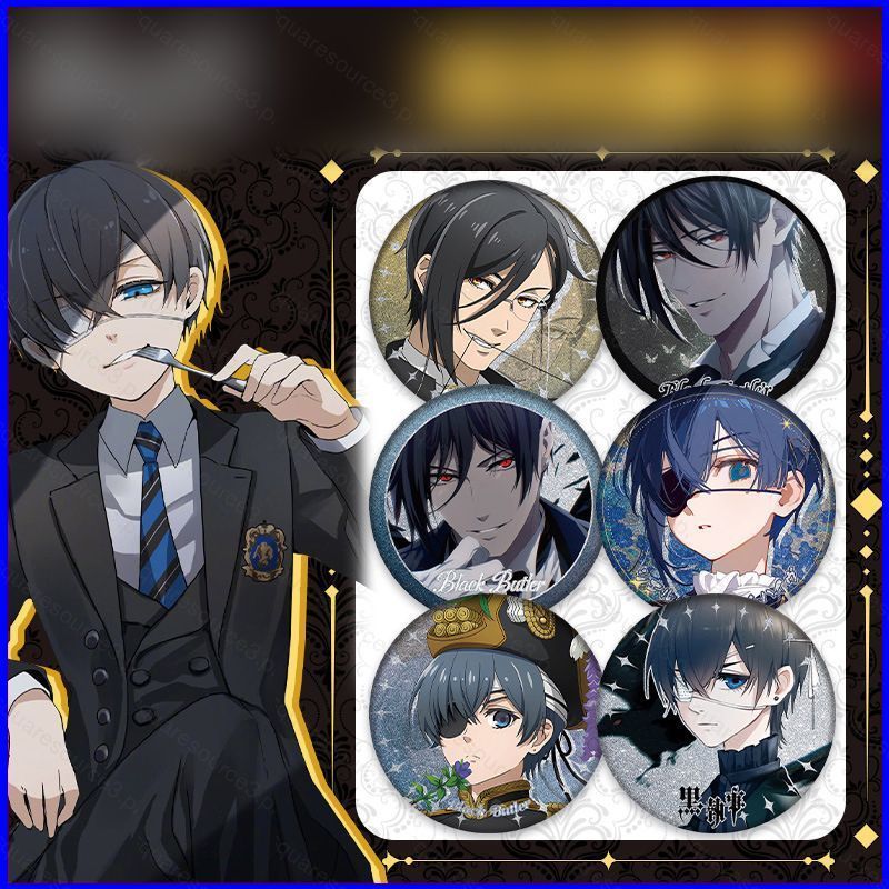 SQ3 Black Butler Laser Silver Onion Double Flash Huy hiệu quà tặng cho bạn gái Anime ngoại vi Bộ sưu tập QS3