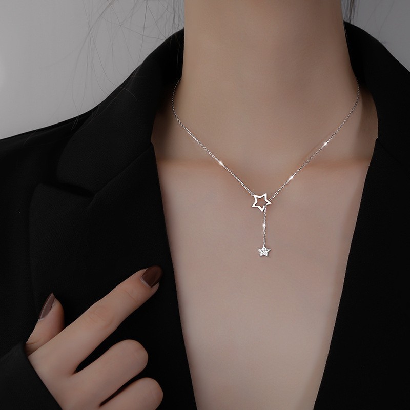 Vòng cổ ngôi sao đa năng đơn giản bằng bạc s925