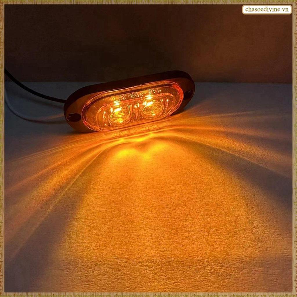 [K O G X] 10 Cái 12V-24V 2LED Đèn đánh dấu bên ô tô Đèn báo rẽ Đèn hậu cho xe kéo Xe tải Dễ dàng lắp đặt Màu vàng