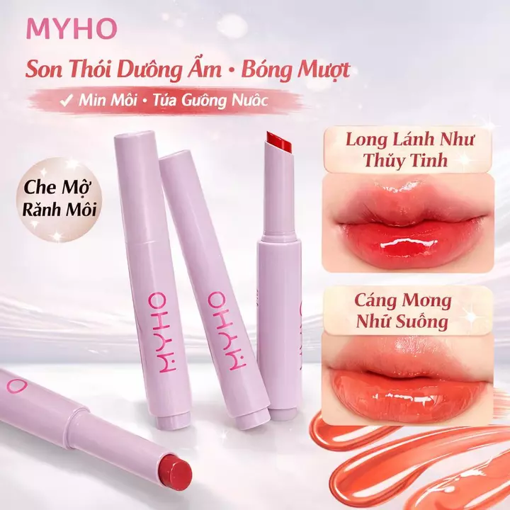 Son Bóng Thạch Dưỡng Môi – Hiệu Ứng Gương Nước, Môi Căng Mọng, Dưỡng Ẩm Lâu, Son Tint Bóng