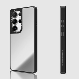 CASECASE X Matte Black & Sliver Mirror Vỏ hút từ tính Samsung Galaxy S26 S25 S24 S23 Ultra Plus Mặt sau cứng có hộp khắc logo
