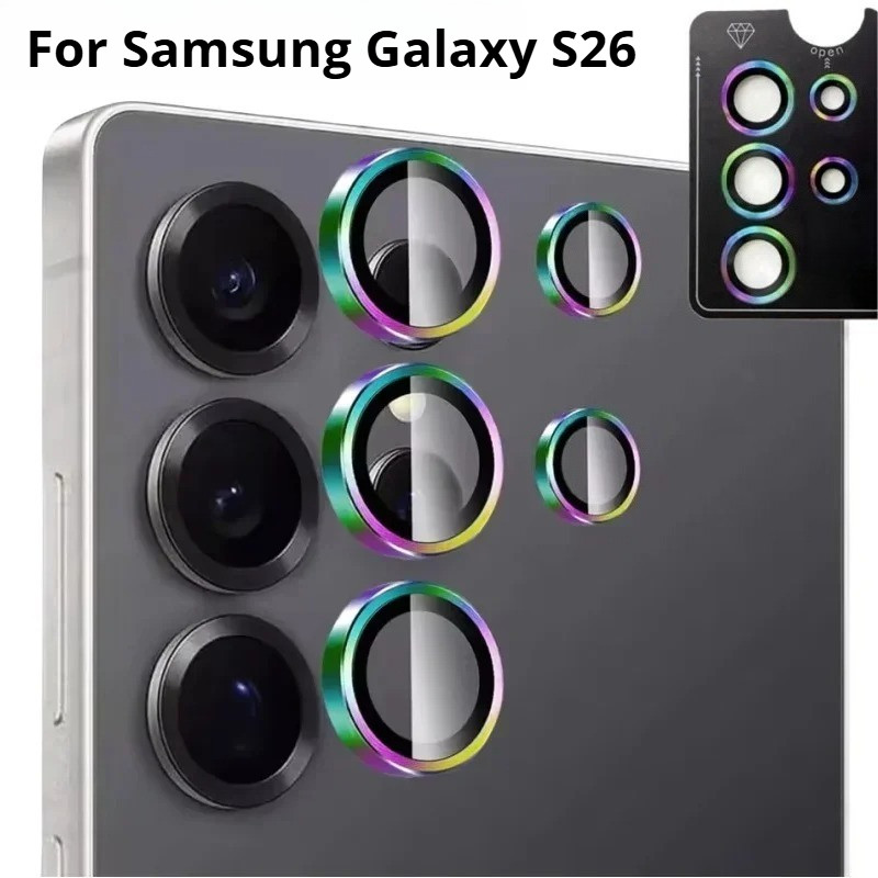 Dành Cho Samsung Galaxy S26 Plus Siêu Hợp Kim Nhôm Ống Kính Máy Ảnh Kính Cường Lực Cho GalaxyS26 GalaxyS26Plus GalaxyS26Ultra Chống Trầy Xước Mặt Sau Điện Thoại Bảo Vệ Ống Kính