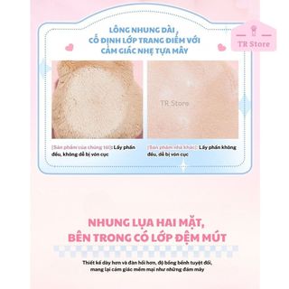 Mút Trang Điểm GECOMO Lông Dày Ăn Phấn - Bông Dặm Phấn Phủ Hình Thú Dễ Thương, Giữ Nền Mịn Lì Tự Nhiên