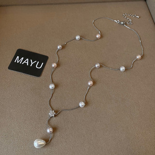 Vòng cổ đá zircon giọt nước ngọc trai, phù hợp cho phụ nữ yêu thích sự tinh tế và thanh lịch