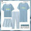 Bộ Đồ Ngủ Nữ Phong Cách Mùa Hè Cotton Rời Bộ Bốn Mảnh 2025 Tay Ngắn Váy Ngủ Quần Mỏng Phong Cách Phù Hợp Với Loungewear