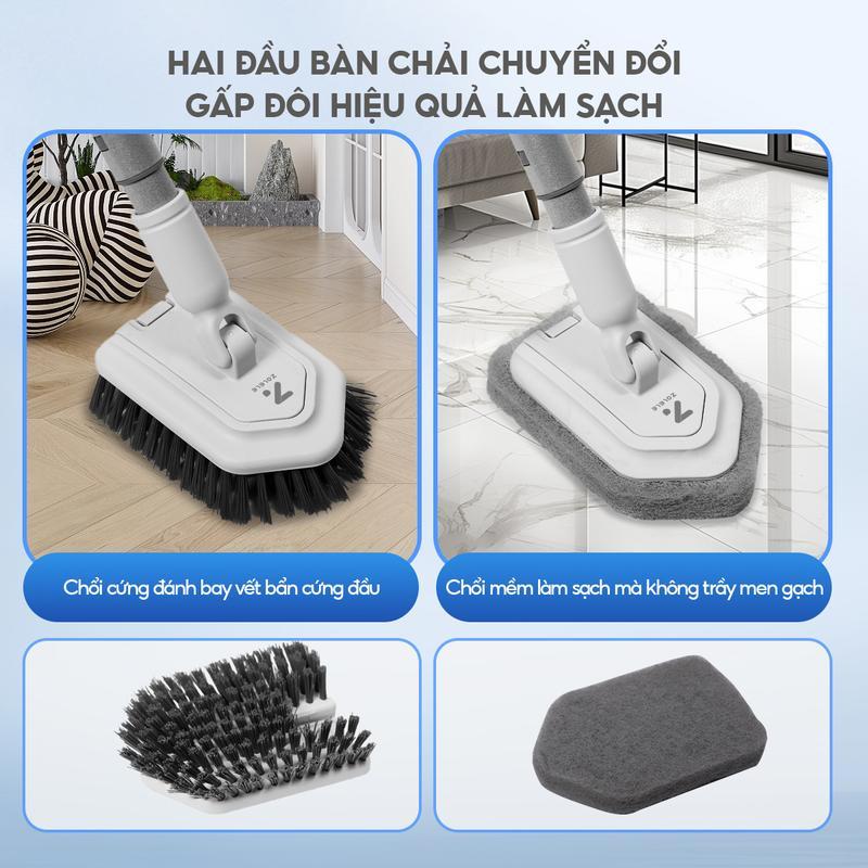 Bàn Chải Chà Sàn Cọ Rửa Bồn Nhà Tắm Cầm Tay 2 Đầu Tiện Lợi C4 Zolele | BigBuy360 - bigbuy360.vn
