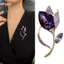 Vintage Thổ Cẩm Hoa Tulip Tím Pha Lê - Quần Áo Thanh Lịch Cho Nữ, Phù Hợp Dự Tiệc và Làm Quà Tặng