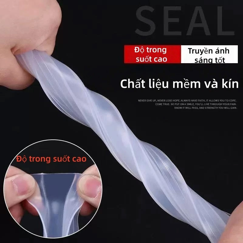 Ron Dán Cửa Kính, Cửa Nhà Tắm 3M - Hình Chữ U/H, Dày 10mm, Silicone Chống Nước, Chống Bụi, Chống Ồn