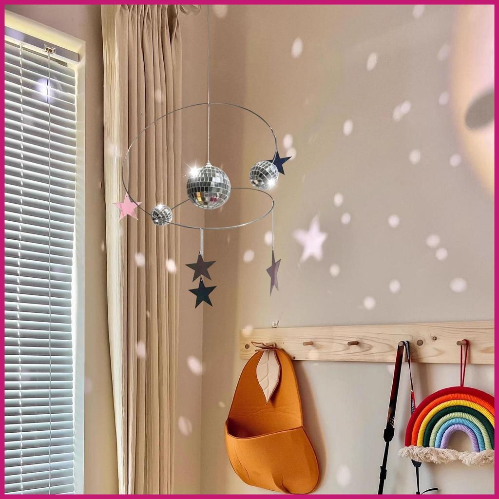 Bóng Disco Nhỏ Treo Được Trang Trí Cửa Sổ Có Thể Treo Được Với Bóng Disco Và Ngôi Sao Phản Quang Spinner Xoắn Ốc Cho shopidaevn