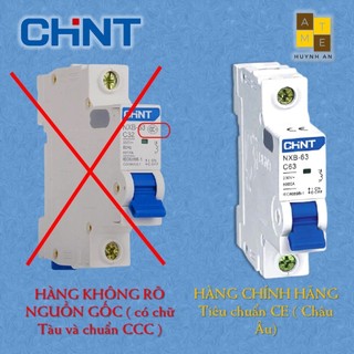 (Freeship) Cầu dao MCB NXB-63 1P 1A,2A,6A, 10A, 16A, 25A, 32A, 40A, 50A, 63A, dòng cắt 6kA, Hãng CHINT (Hàng chính hãng)