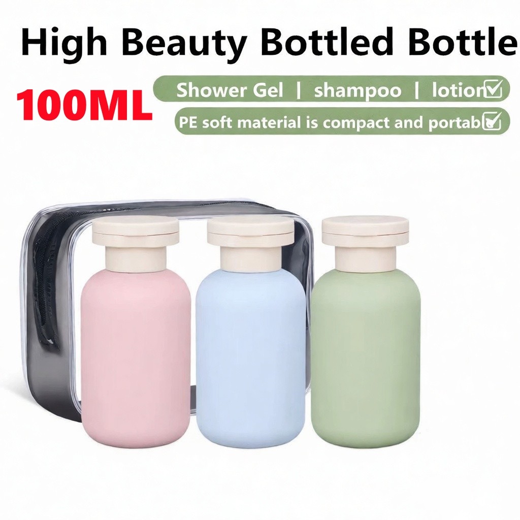 Chai du lịch có thể đổ lại 100ml Hộp nhựa rỗng để sử dụng du lịch mỹ phẩm