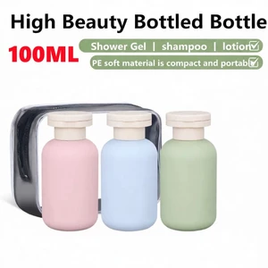Chai du lịch có thể đổ lại 100ml Hộp nhựa rỗng để sử dụng du lịch mỹ phẩm