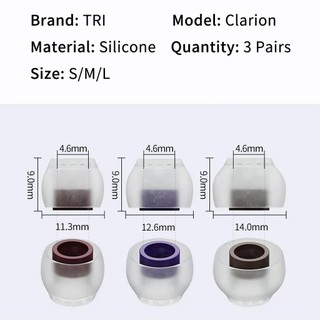 TRI Clarion Silicone 1 Cặp Đầu Tai S / M / L Phụ Kiện Nhét Tai Cho QKZ HBB KAI