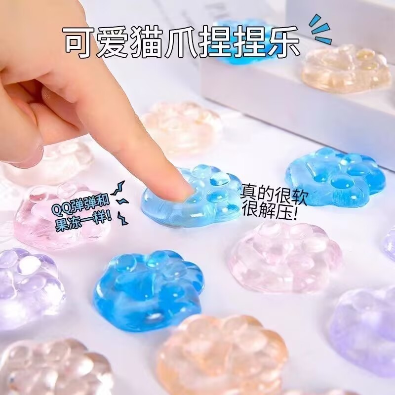 Đồ chơi giải nén, Kẹp cào mèo trong suốt, Đồ chơi hoạt động vui nhộn cho trẻ em, Quà tặng nhỏ, Máy bơm không khí giải nén Slime