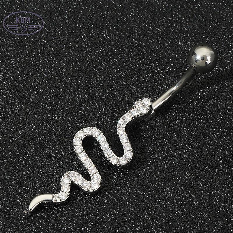 Nhẫn rốn zircon hình rắn làm từ pha lê, gợi cảm - phụ kiện thời trang dành cho nữ