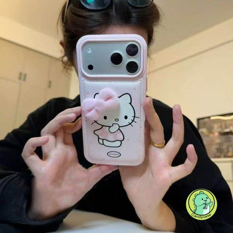 Ốp Điện Thoại Mèo Kitty Dễ Thương Cho IQOO Z10 Z9 Turbo + Pro Z7i Neo 11 10 9 9S 8 Pro Plus U3 U3X 5G 4G Vỏ Da PU Hoạt Hình Vỏ Mềm Chống Sốc