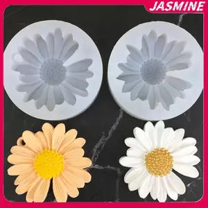 JASMINE Hoa Cúc Hoa Cúc Khuôn Silicon Có Lỗ Xe Hương Liệu Epoxy Xà Phòng Handmade Nến Khuôn DIY Trang Trí Kẹo Đóng Băng Khuôn JASMINE