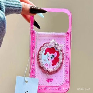Ốp Điện Thoại Thích Hợp Cho iPhone Màu Hồng Dễ Thương Chấm Bi Thêu My Little Pony iPhone17 / 16 / 15 / 14 Vỏ Điện Thoại 13 / 12 Cô Gái Trái Tim 11xr Vỏ Bảo Vệ GOTP
