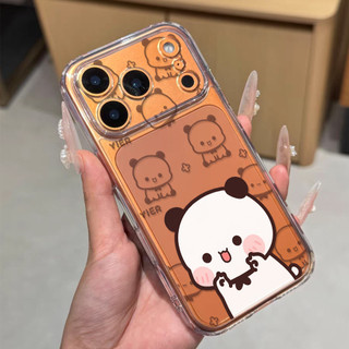 Ốp điện thoại cặp đôi BUBU & YIER Panda dễ thương cho iPhone 17Air / 16 / 15PLUS / 14 / 13pro Max / 12 / 11 / X / 7 / 8, cá tính sáng tạo. Vỏ trong suốt, chống thấm nước, chống sốc, vỏ bảo vệ