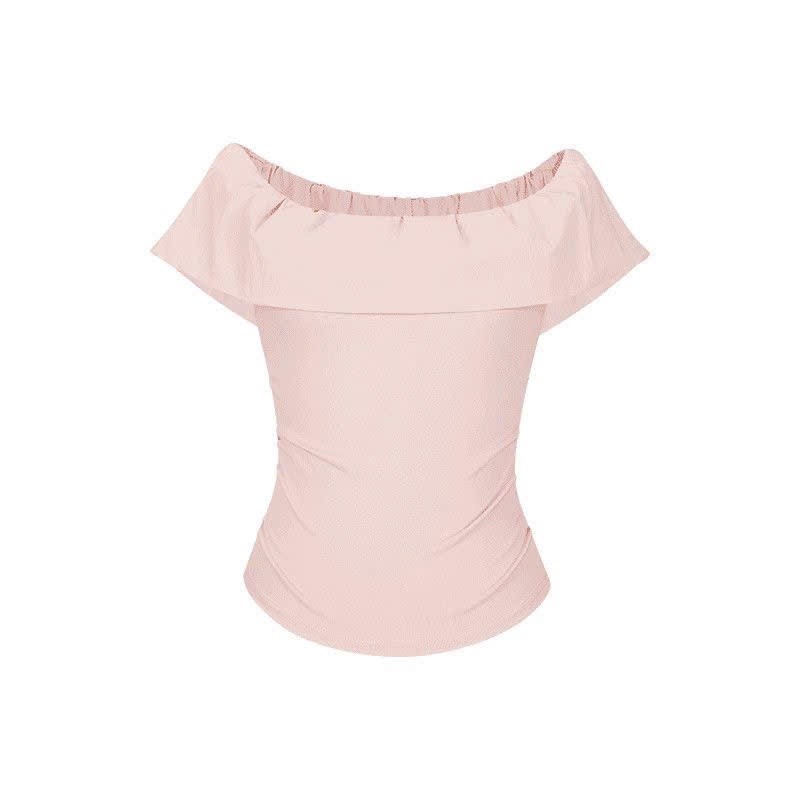 Áo thun trễ vai nhún 2 bên eo ôm body co dãn mùa hè hottrend XIMIMI SP435