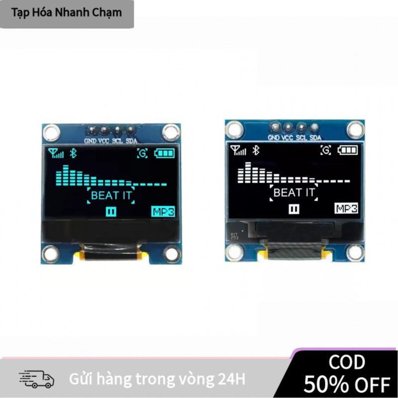 【COD】Màn hình OLED 0.96" với giao diện I2C (IIC), chỉ cần 2 dây dữ liệu, dễ dàng kết nối và lập trình cho nhiều ứng dụng