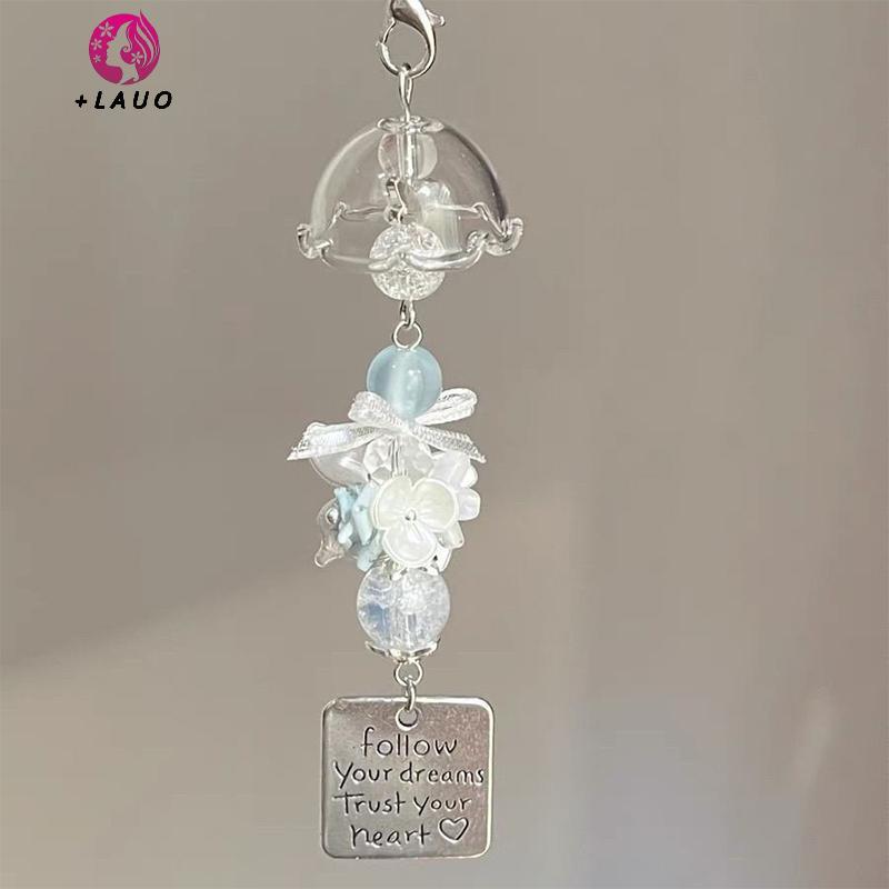 Springevenstar Trong Suốt Móc Khóa Chuông Gió Dễ Thương Mặt Dây Chuyền Móc Khóa Điện Thoại Di Động Dây Kawaii Túi Phụ Kiện Trang Trí Trang Trí Nhà Cửa Springevenstar