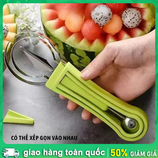 Bộ dao dĩa cắt tỉa trái cây đa năng sắc bén Bộ dao tỉa hoa quả đa năng， Set 3 món，Múc dưa hấu (tạo hình quả cầu)