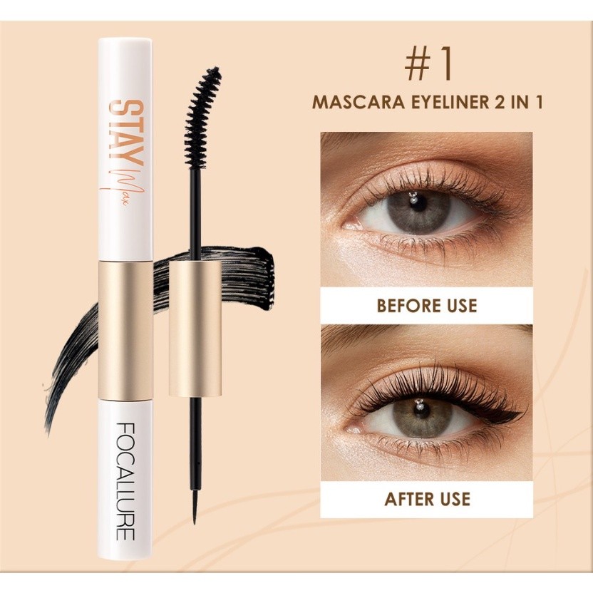 Mascara Kiêm Bút Kẻ Mắt / Chuốt Mi Dạng Sợi FOCALLURE FA160 2 Trong 1 Chống Thấm Nước Lâu Trôi 28g