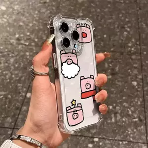 Piggy Ba anh em cho 16 trường hợp điện thoại iPhone 17Air Bốn góc chống rơi trường hợp 14 13 11Pro