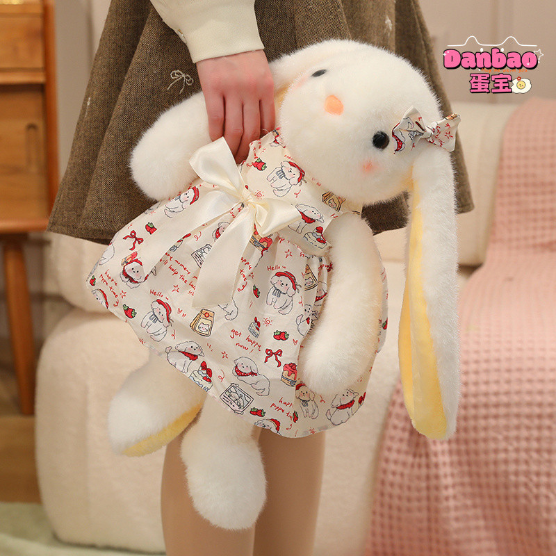 [DANBAO] Thỏ tai Lop với váy in Đồ chơi sang trọng Búp bê thỏ dài tai dễ thương Chất liệu mềm Quà tặng cho bé gái Quà tặng sinh nhật DANBAO Đồ chơi