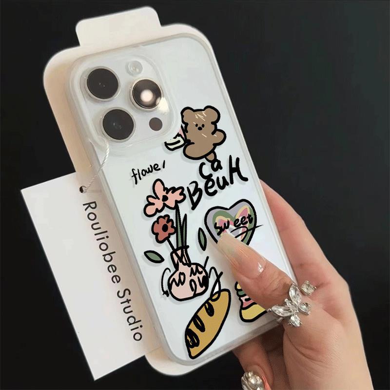 Ngọt ngào gấu ăn sáng cho 16 trường hợp iPhone 17Air Skin Sense 14 13 11Pro