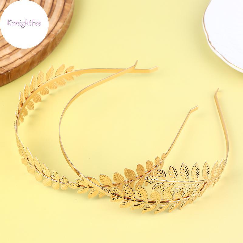 K2nightFee Lá Vàng Mũ Vương Miện Tiara Tóc Vòng Mũ Nữ Thần Đầu Hy Lạp Trang Sức Cô Dâu Cưới Phụ Kiện Tóc VN