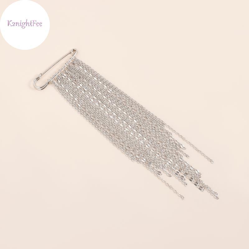 K2nightFee Thời Trang Phóng Đại Kim Loại Dây Xích sel Dây Xích Pin Trâm Dành Cho Nữ Mới Thoáng Mát Phù Hợp Với Áo Sơ Mi Charm Cố Định Kim Phụ Kiện Trang Sức VN
