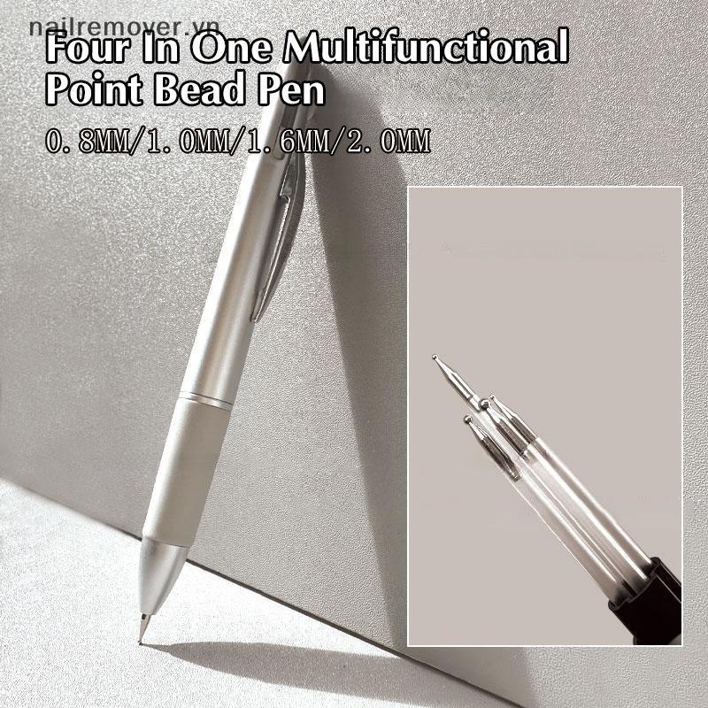 [NR] Bút kim cương Nail Point 4 trong 1 Tôn vinh Xoay điểm móng tay Bàn chải vẽ tranh Thiết kế điểm bi Dụng cụ nghệ thuật Làm móng tay Đầu chấm sơn MỚI
