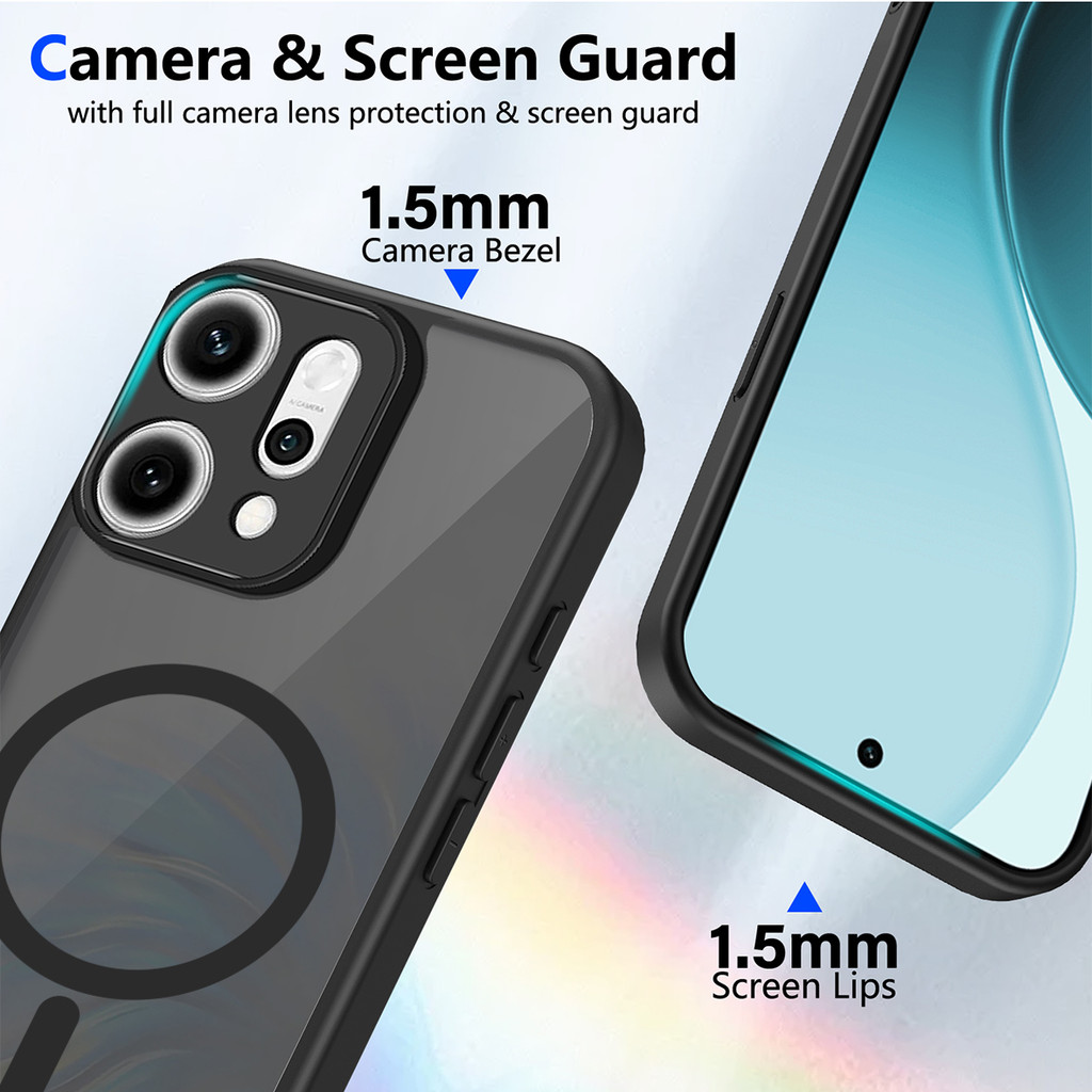 Ốp lưng OPPO Reno 14 Pro 5G Vỏ hấp dẫn từ tính màu đen mờ cho Ốp điện thoại OPPO Reno 14 5G