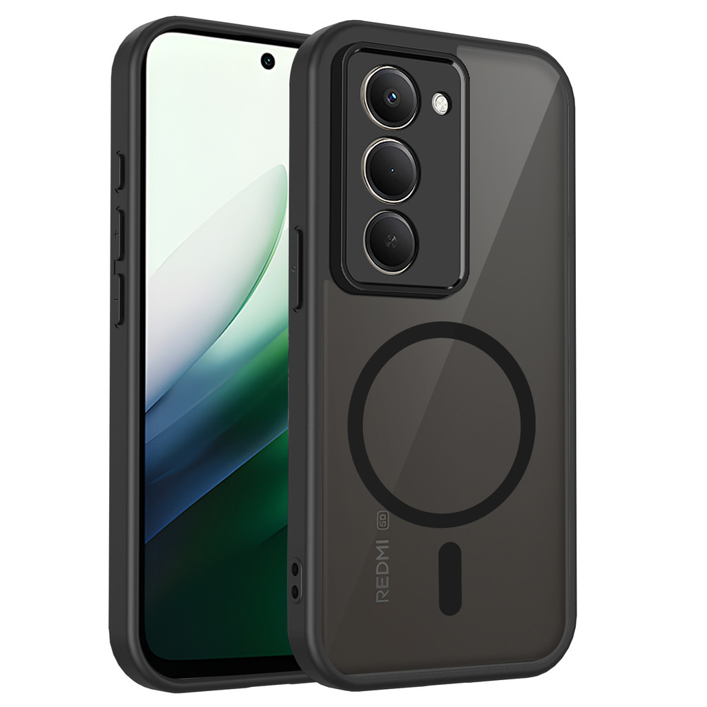 Ốp lưng Redmi 15 5G Vỏ thu hút từ tính màu đen mờ cho ốp điện thoại Redmi 15 5G