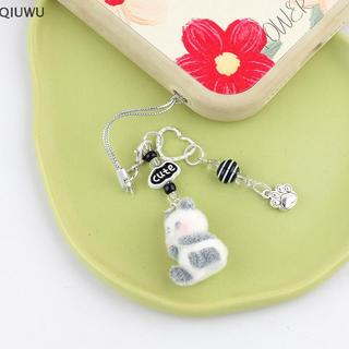 QIUWU Hoạt Hình Dễ Thương Floing Panda Dây Điện Thoại Thời Trang Gấu Trúc Móc Khóa Điện Thoại Di Động Túi Đáng Yêu Mặt Dây Chuyền Cặp Đôi Móc Khóa.